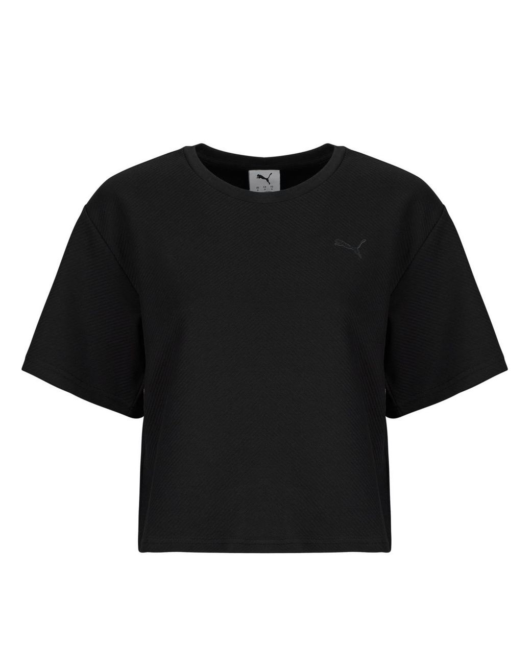 PUMA Black T Shirt Ess Elevated Relaxed Tee