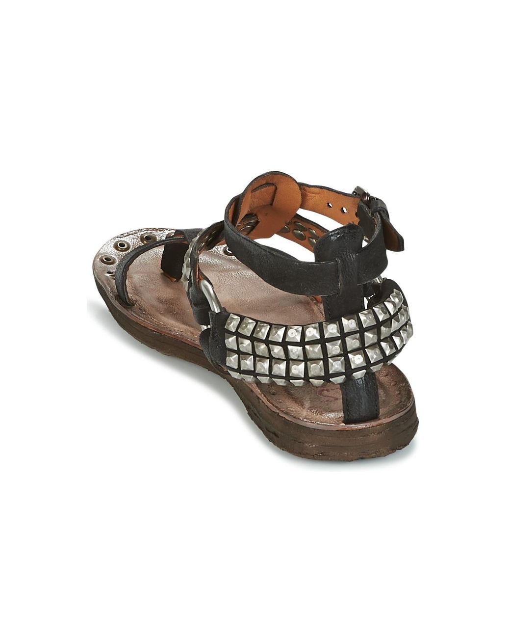 A.s.98 Leather Rame Sandals in Black - Lyst