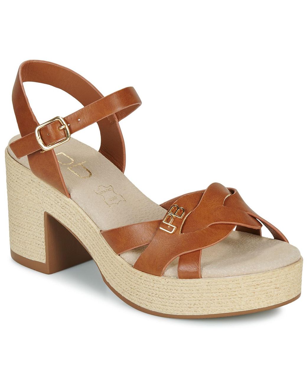 Les Petites Bombes Brown Wedge Sandals Louane