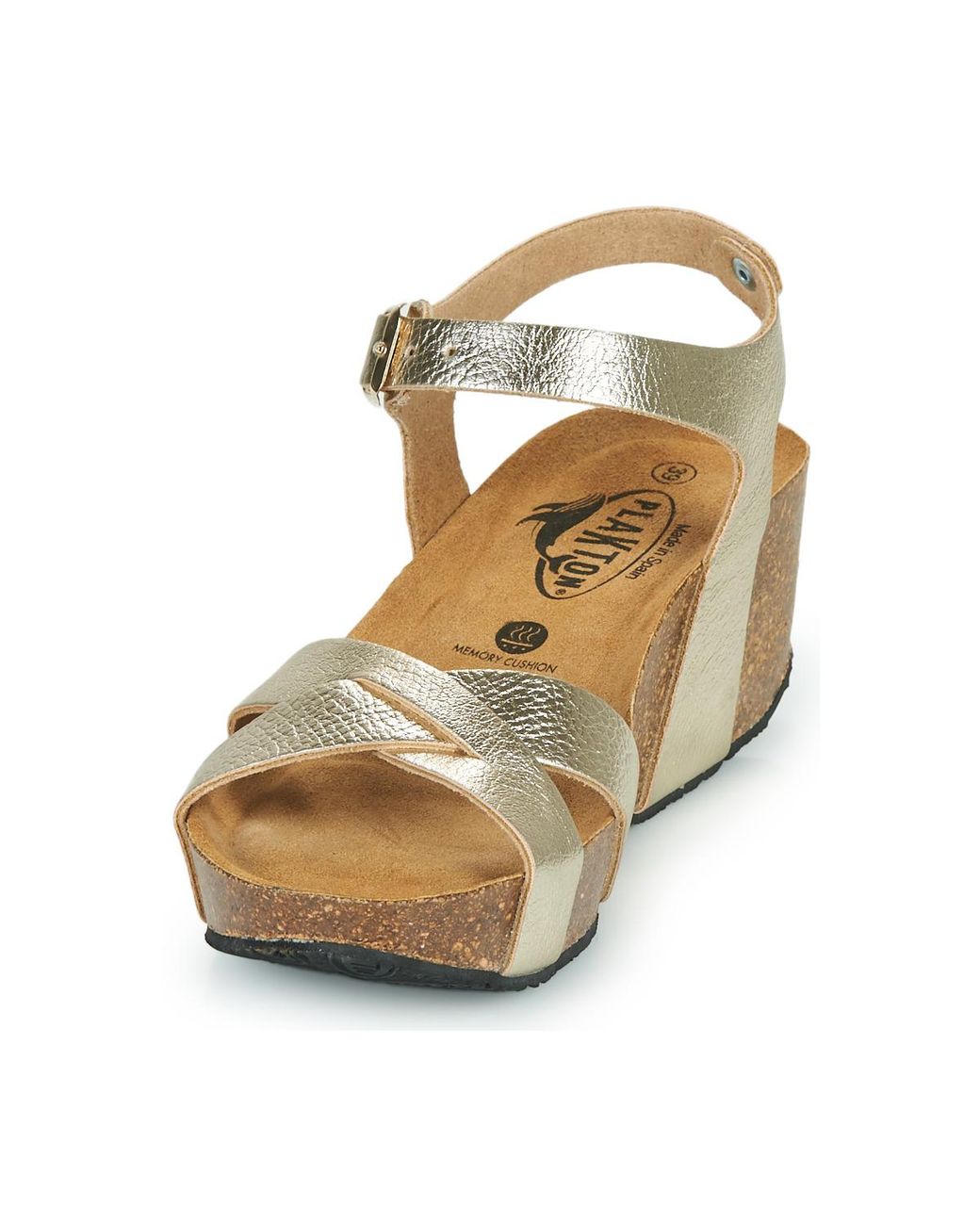 Plakton Metallic Wedge Sandals So Final
