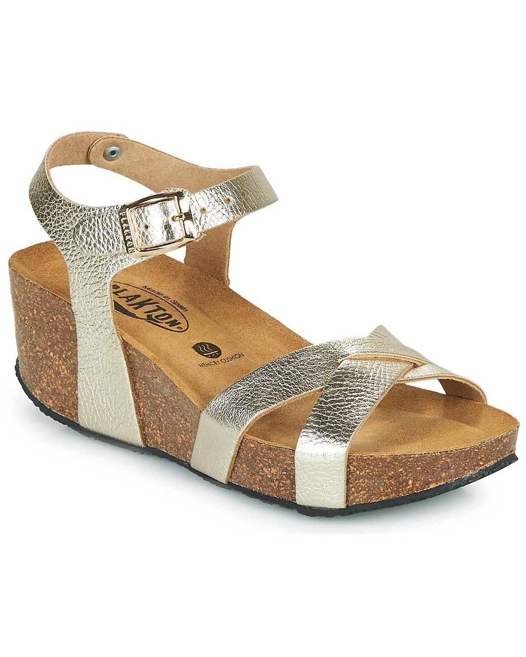 Plakton Metallic Wedge Sandals So Final
