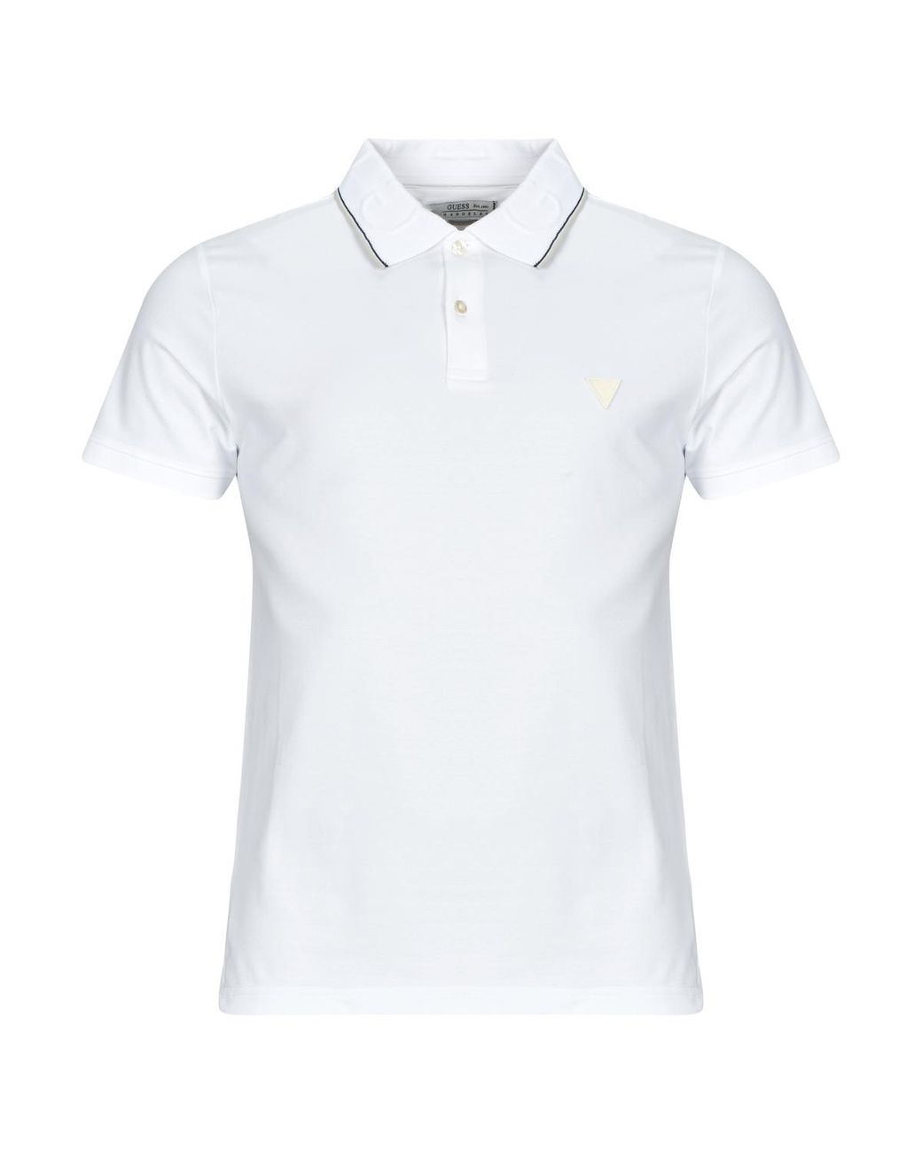 Guess White Polo Shirt Nolan Ss Polo for men