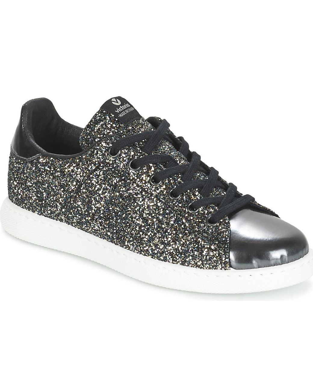 Victoria Black Deportivo Basket Glitter Shoes (trainers)