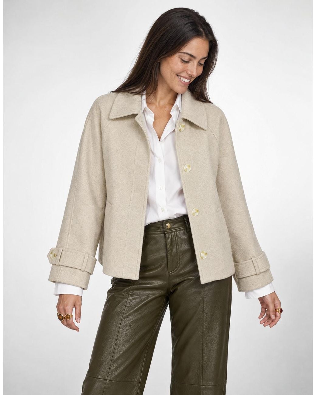 Vero Moda Natural Coat Awsabine Ls Short