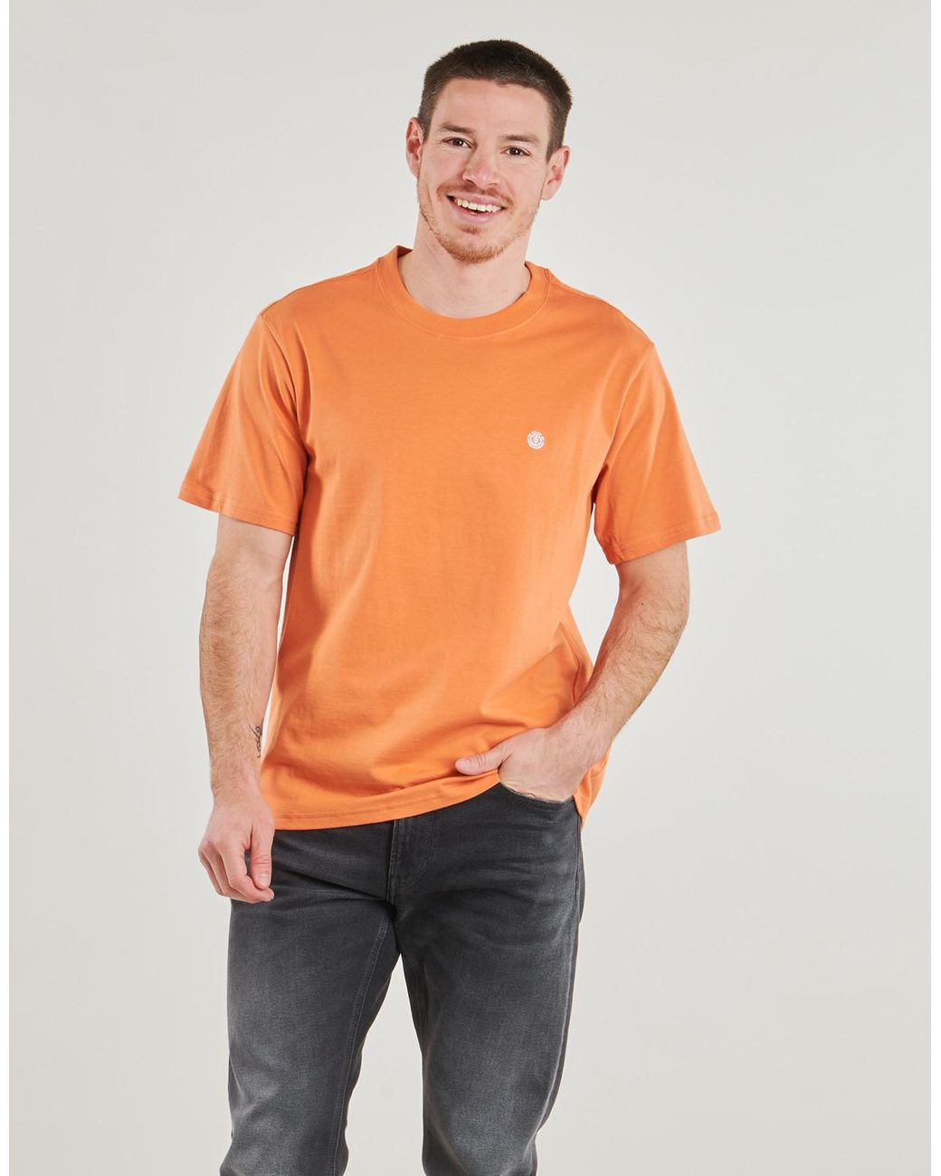 Element Orange T Shirt Crail Ss for men