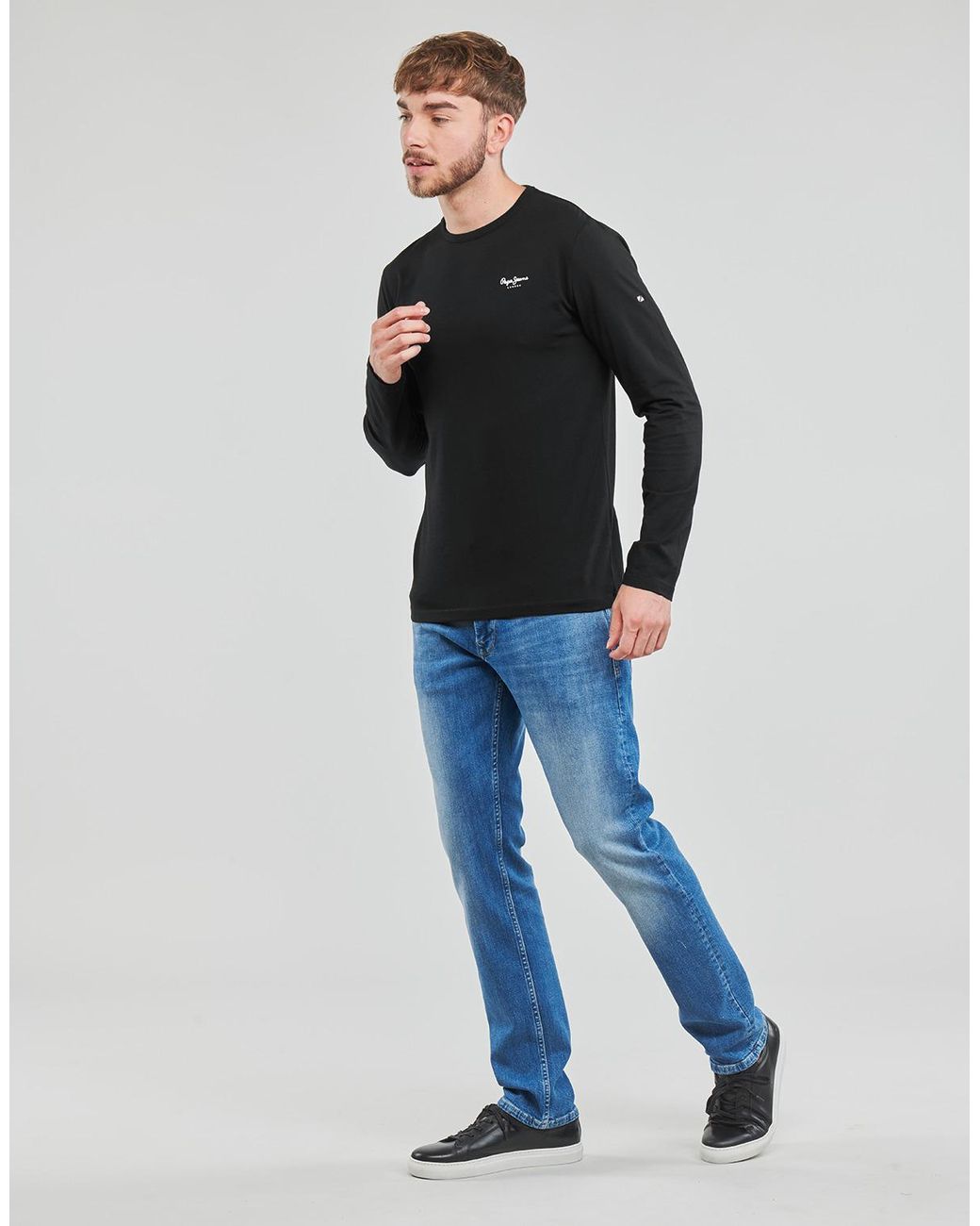 Pepe Jeans Black Original Basic 2 Long Long Sleeve T-shirt for men