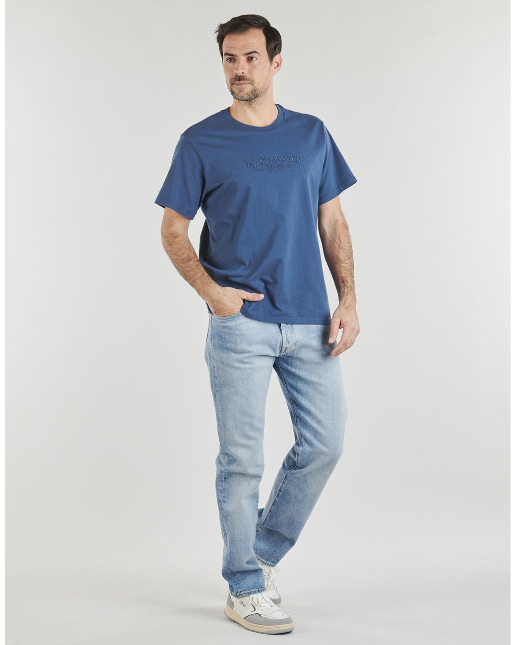 Levi's Blue T Shirt Ss Relaxed Fit Tee for men