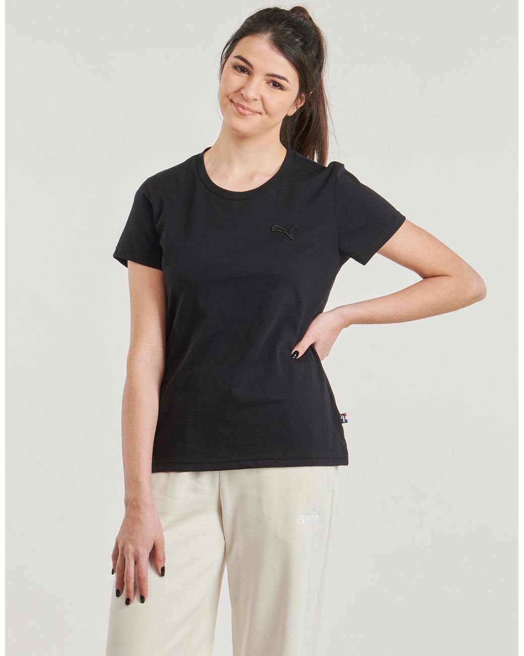 PUMA Black T Shirt Tee W Mif Badge Brode