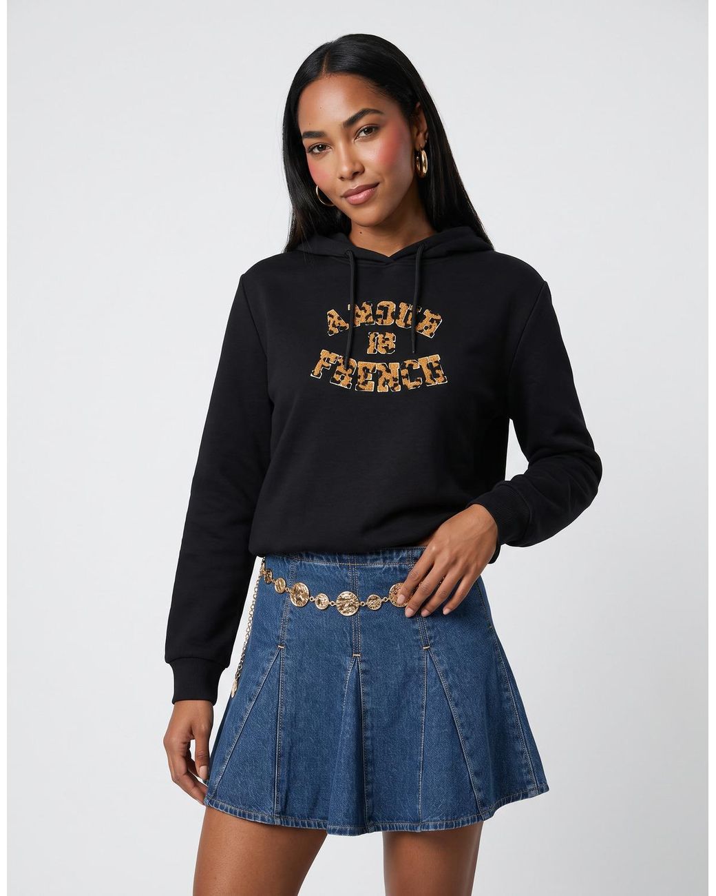 ONLY Black Hoodies Onlmaia L/s Believe Hood