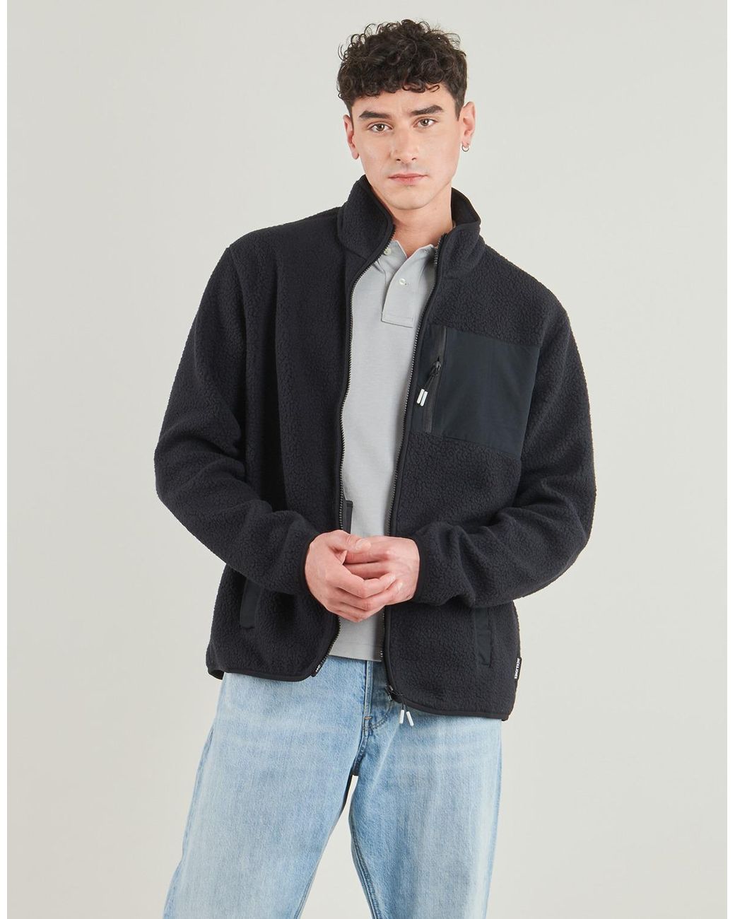 Jack & Jones Black Fleece Jacket Jjthatcher for men