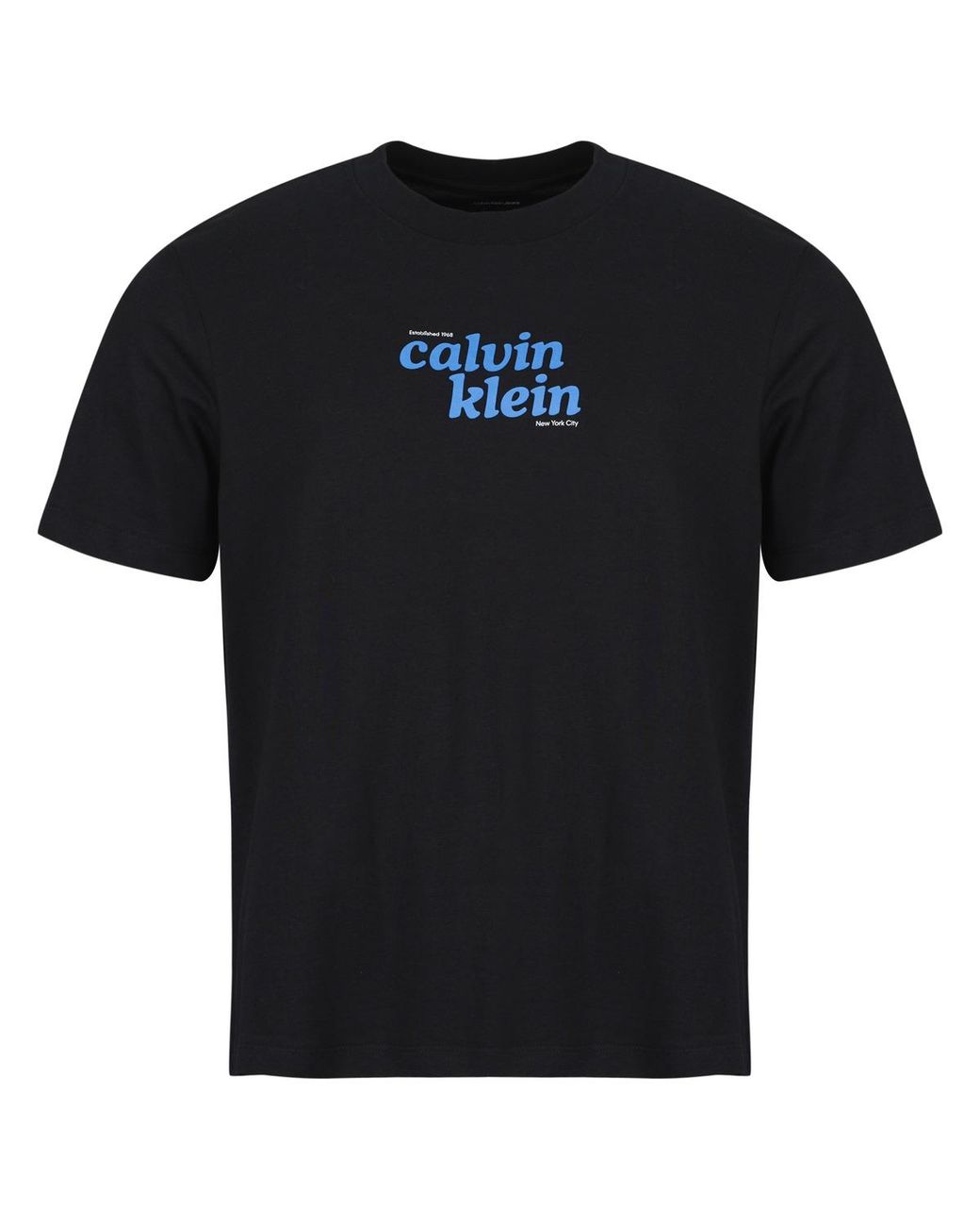 Calvin Klein Black T Shirt Ss 20s Calvinklein Trvl Fontgra for men
