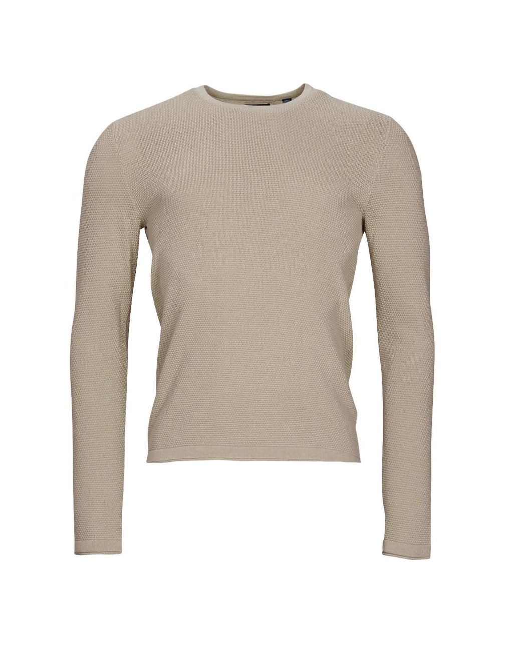 Only & Sons Gray Onspanter Life 12 Struc Crew Knit Sweater for men