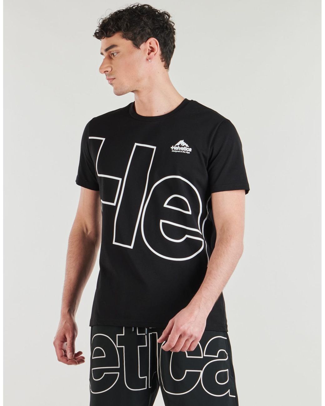 Helvetica Black T Shirt Attlas for men