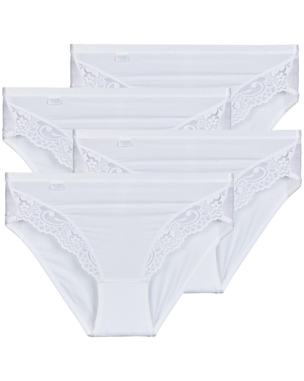 Sloggi White Knickers/panties Romance Tai Pack De 4