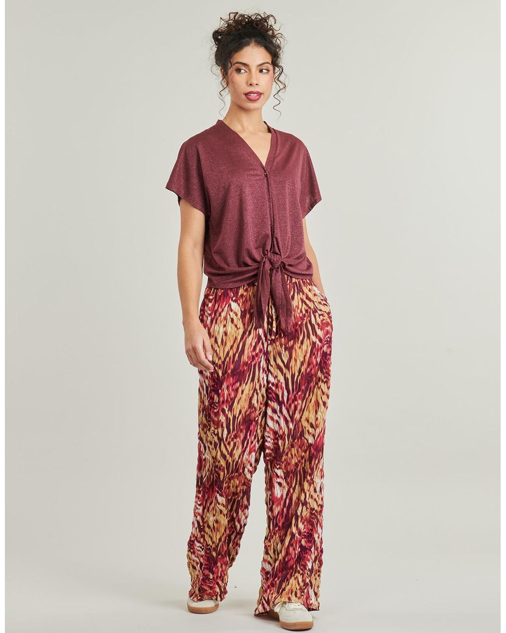Les Petites Bombes Red Wide Leg / Harem Trousers Dalida