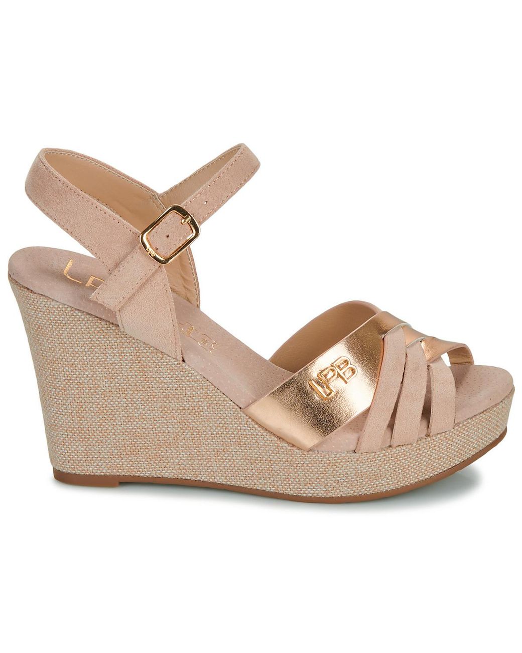 Les Petites Bombes Metallic Wedge Sandals Isaline