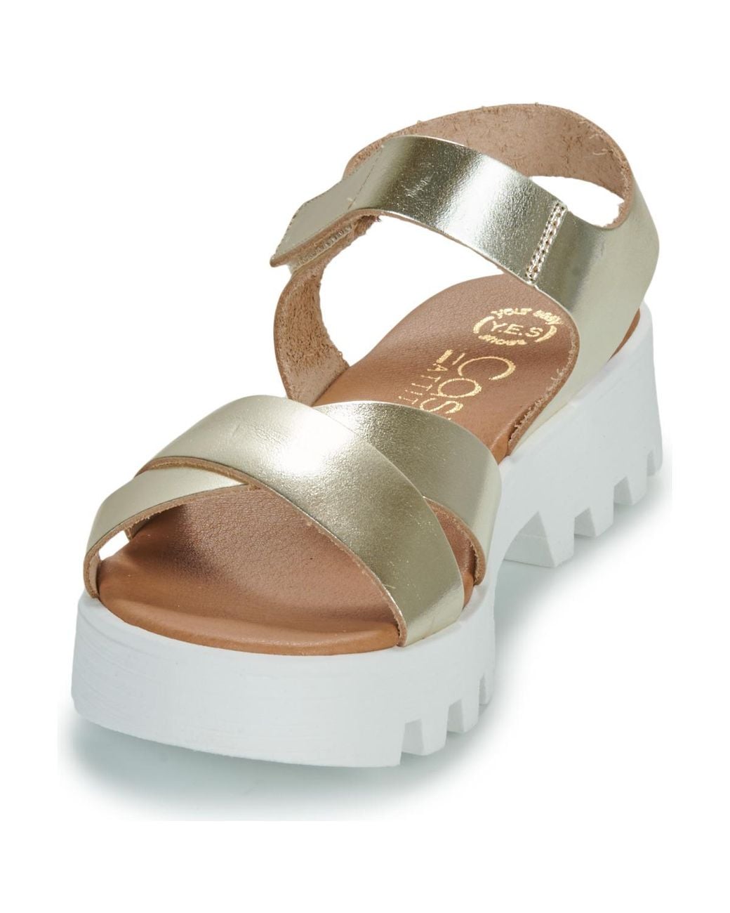 Casual Attitude Metallic Wedge Sandals New001