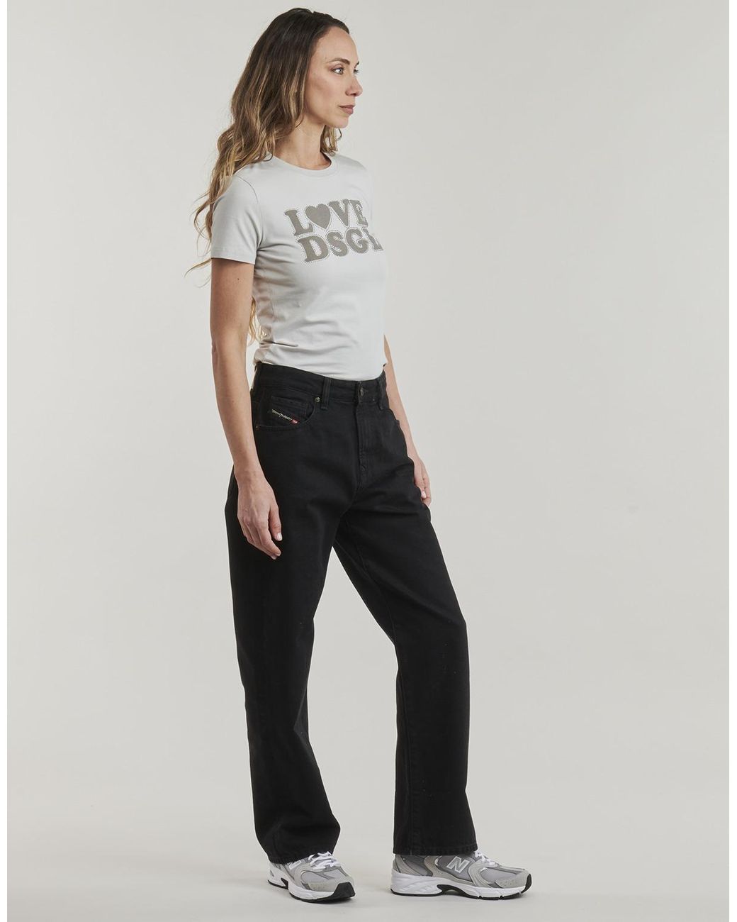 Desigual Gray T Shirt Love Dsgl