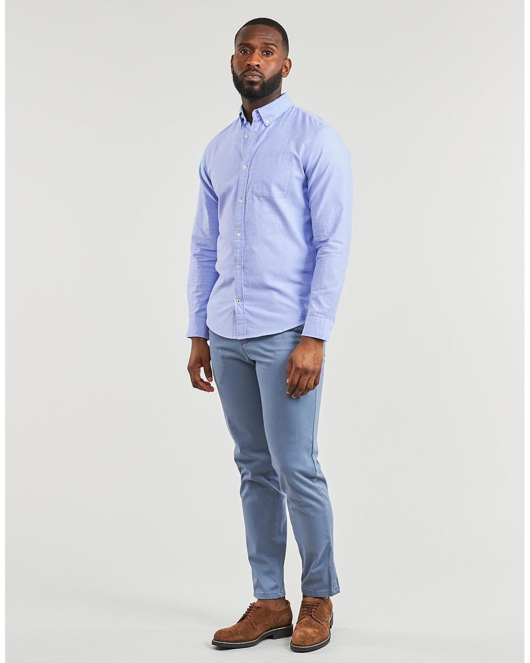 Jack & Jones Blue Long Sleeved Shirt Jjeoxford Shirt Ls for men