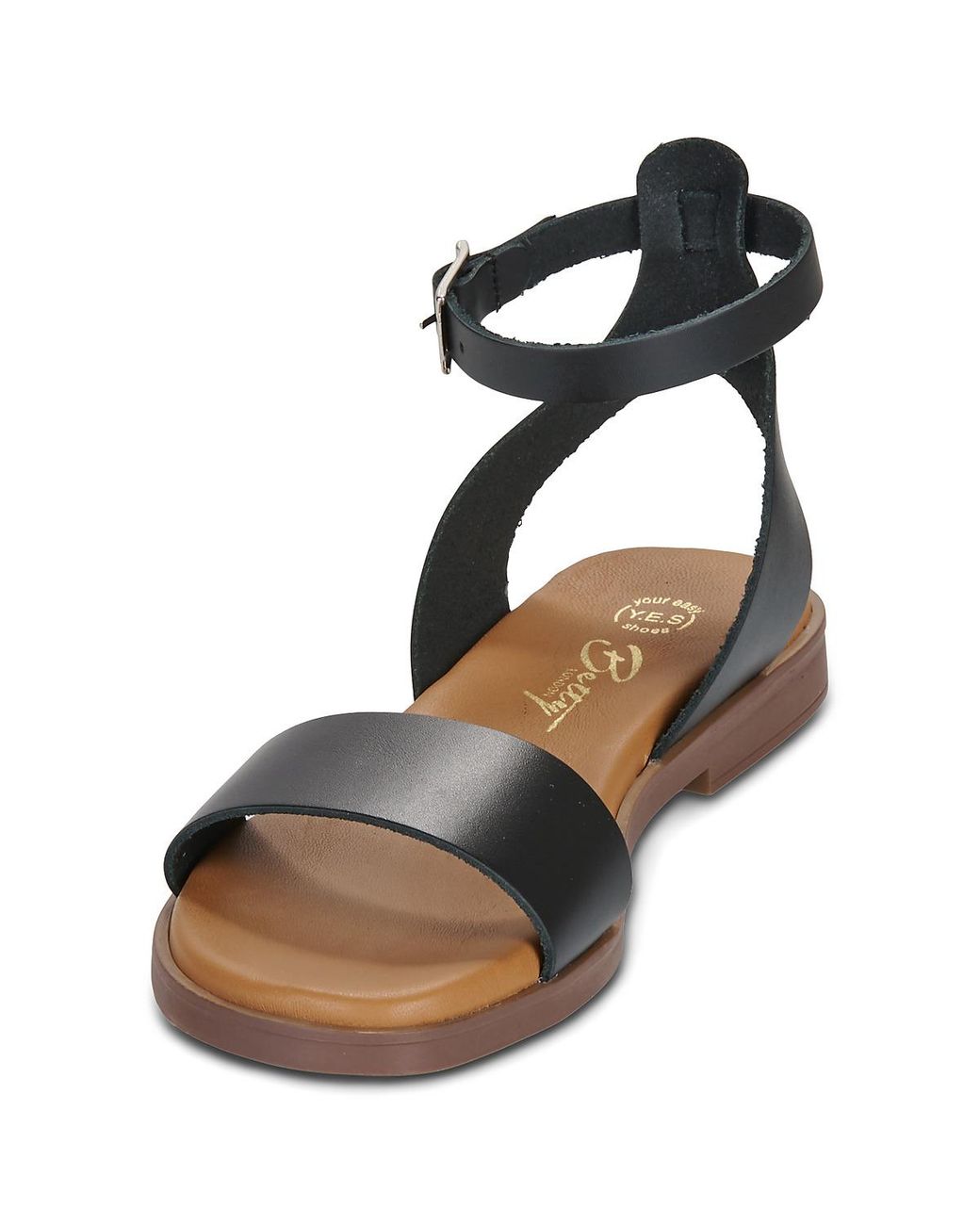 Betty London Black Flat Sandals Gima
