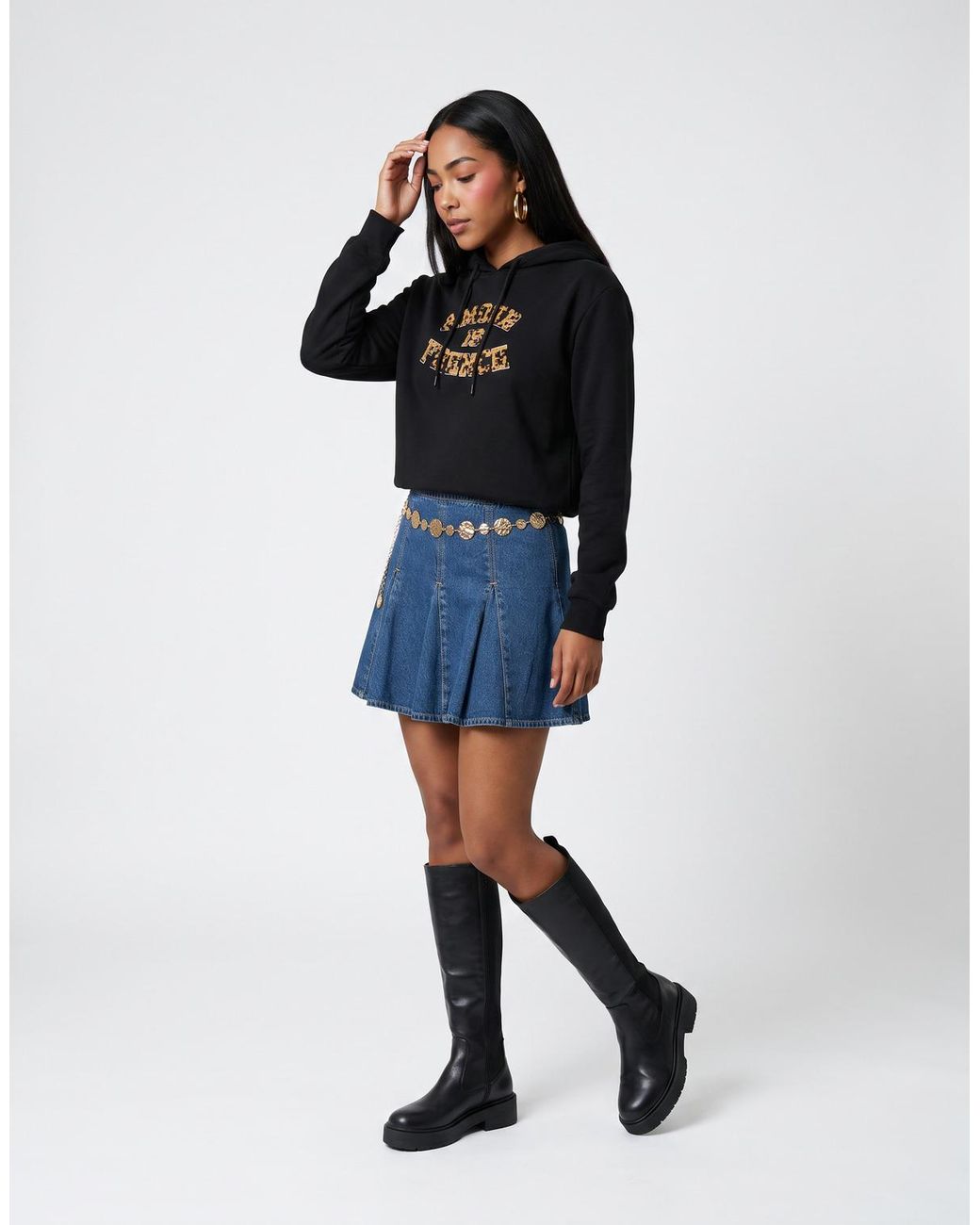 ONLY Black Hoodies Onlmaia L/s Believe Hood