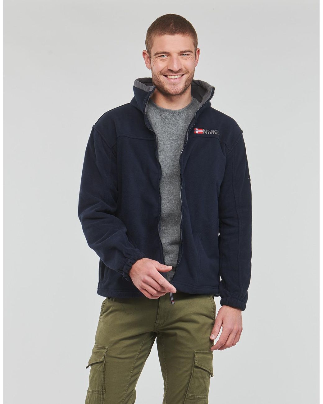 GEOGRAPHICAL NORWAY Blue Fleece Jacket Tamazonie for men