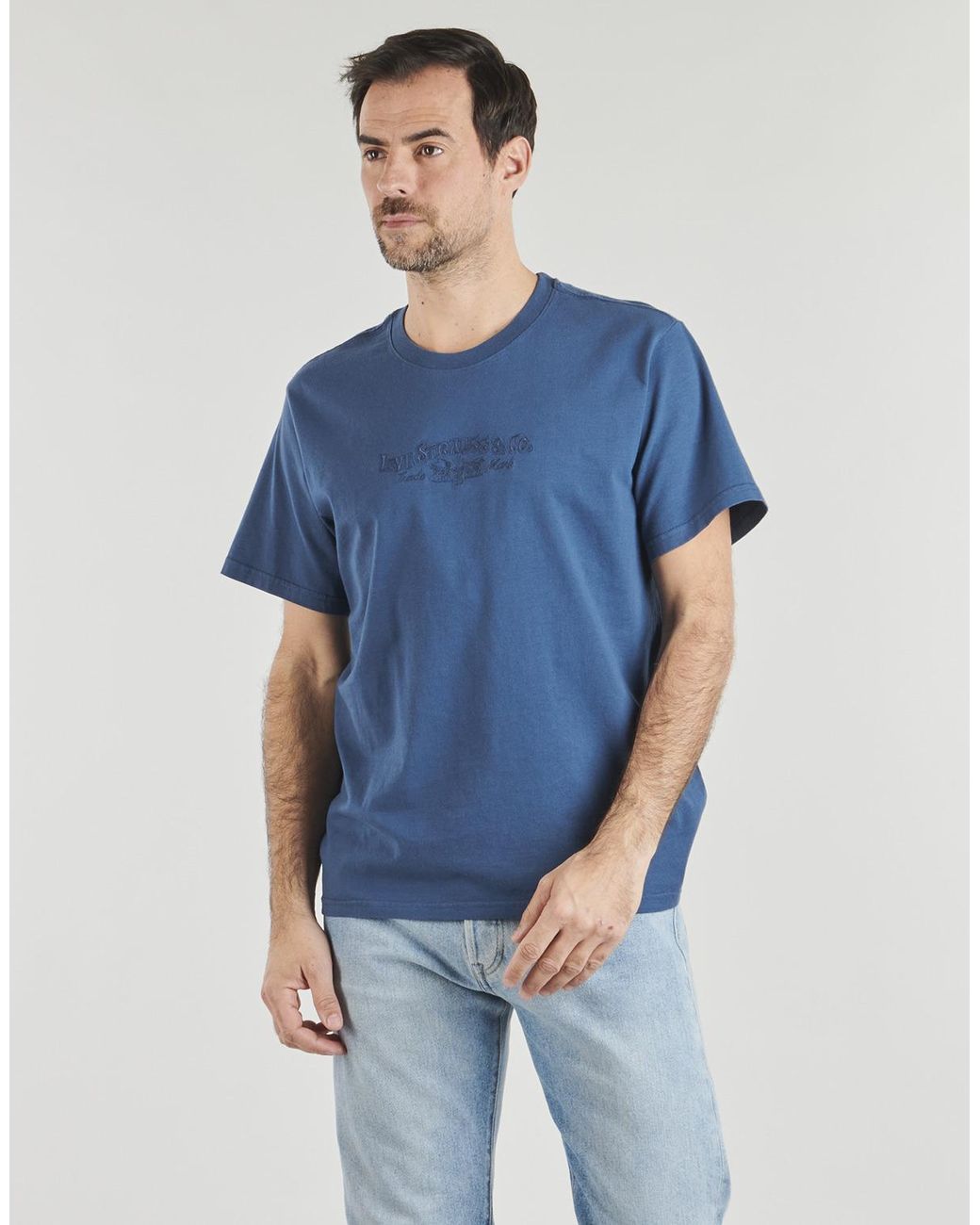 Levi's Blue T Shirt Ss Relaxed Fit Tee for men