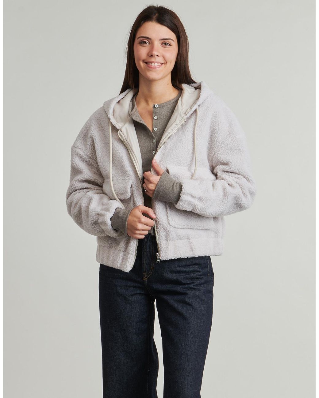 ONLY Gray Jacket Onltanja Teddy