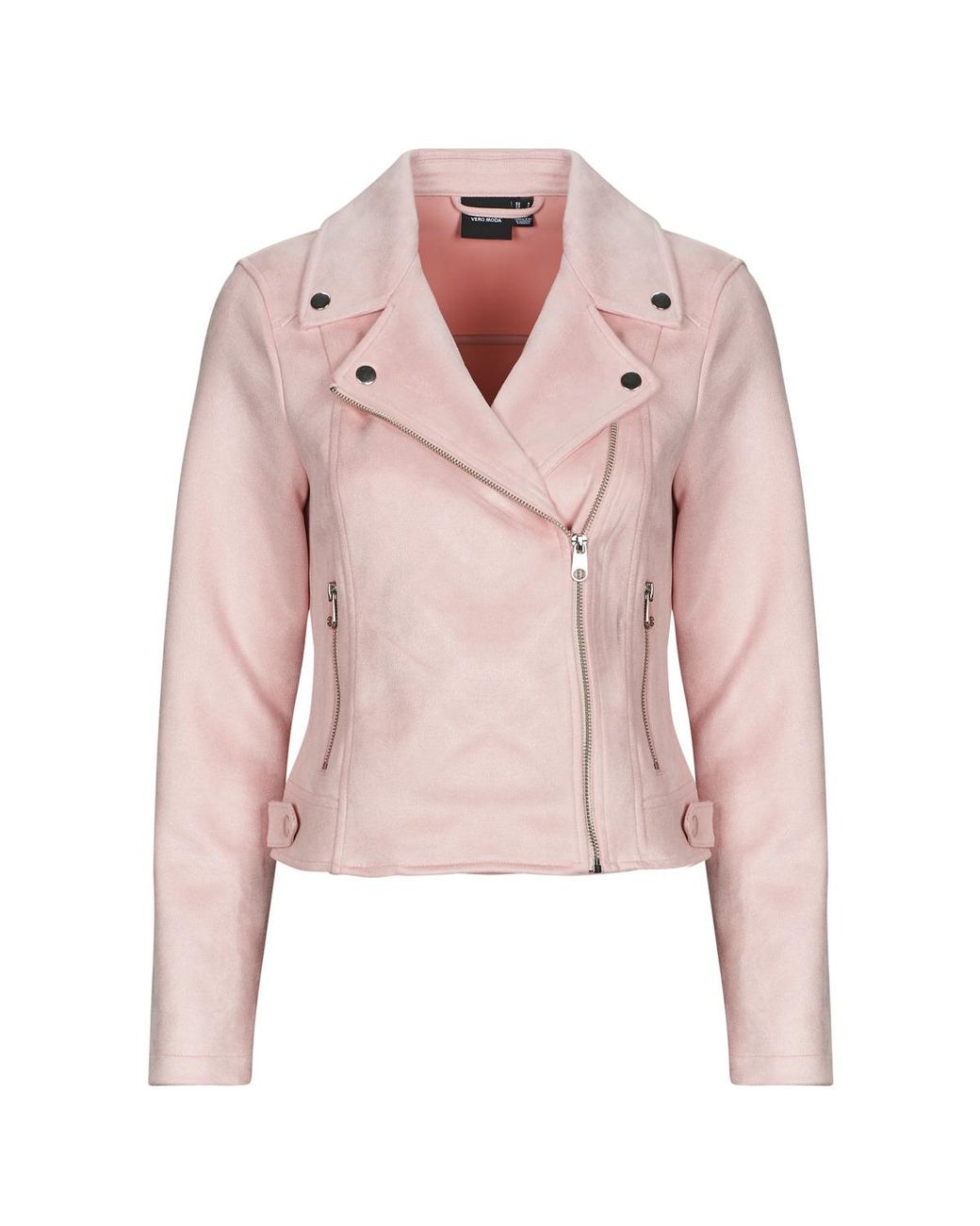 Vero Moda Pink Leather Jacket Vmjose Short Faux Suede