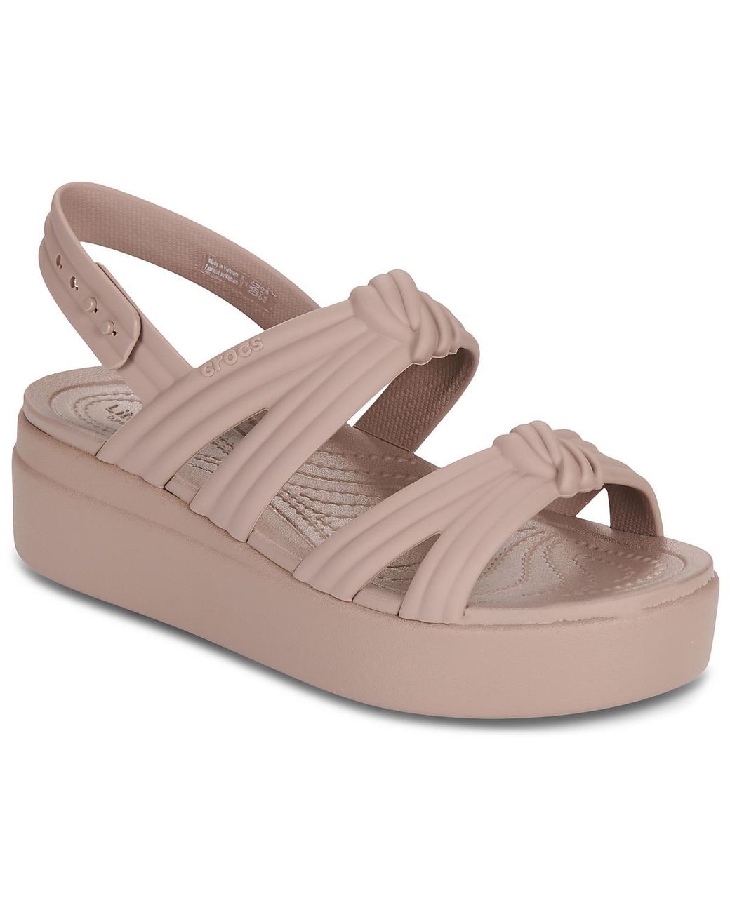 CROCSTM Pink Flat Sandals Brooklyn Knot Low Wedge
