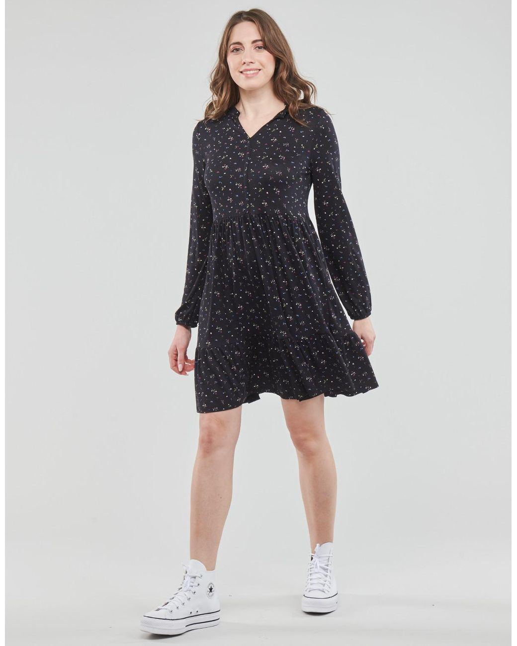 Esprit Black Dress Cve Aop Crepe