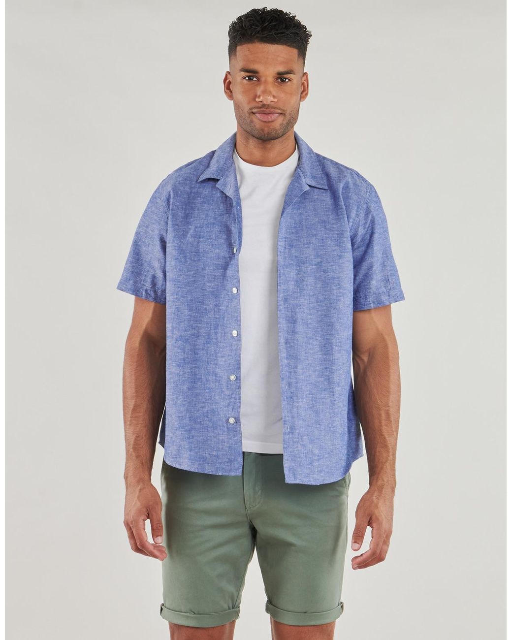 SELECTED Blue Short Sleeved Shirt Slhregsun for men