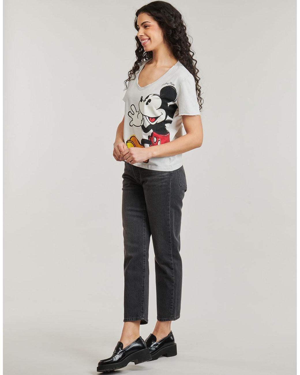 Desigual Gray T Shirt Mickey Joker