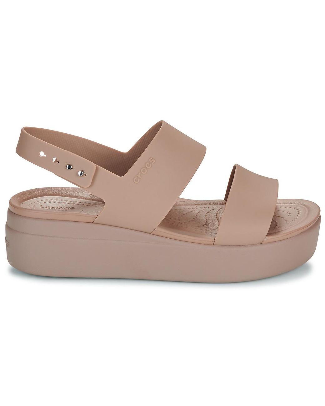 CROCSTM Brown Flat Sandals Brooklyn Low Wedge