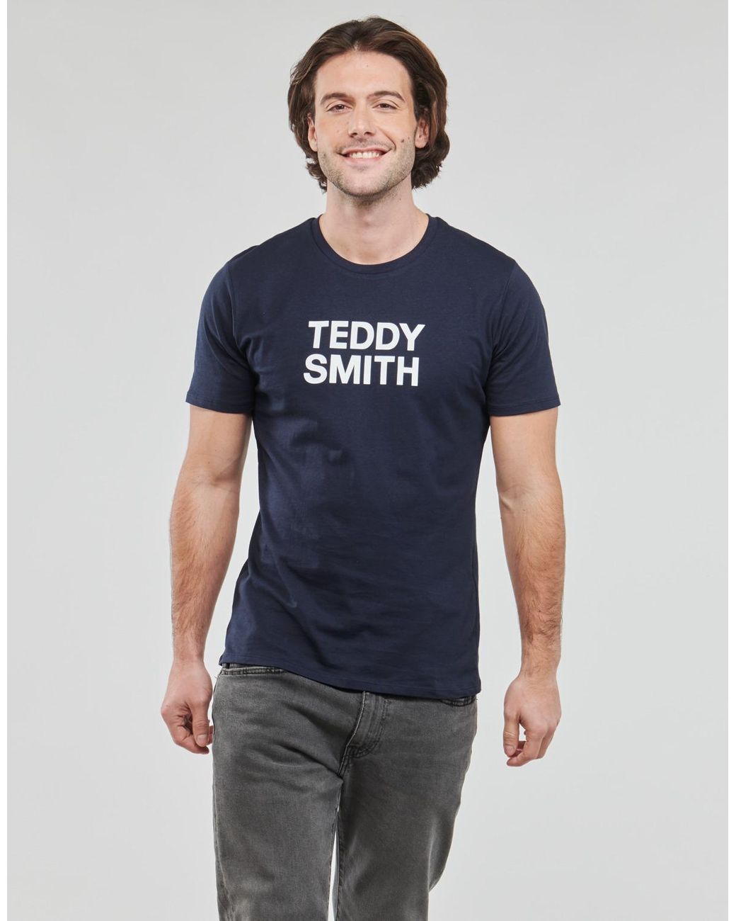Teddy Smith Blue T Shirt Ticlass Basic Mc for men