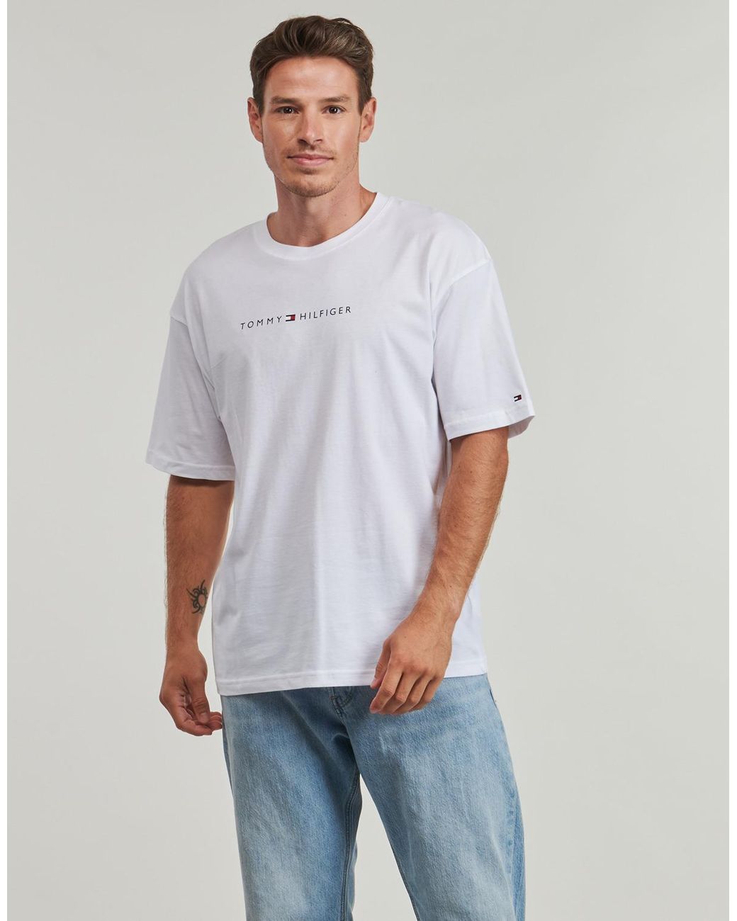 Tommy Hilfiger Blue T Shirt Ss Tee Cont. Logo for men