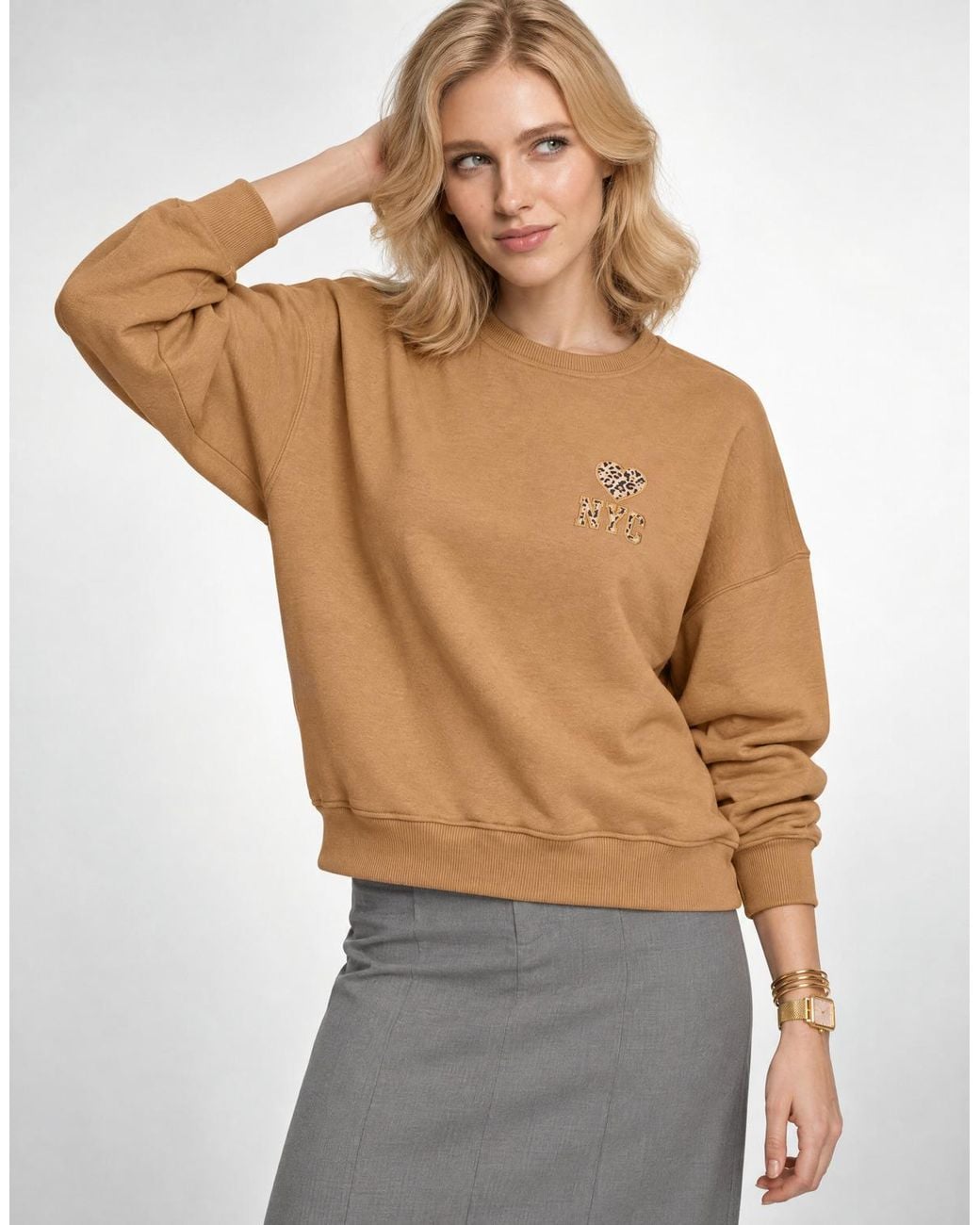 ONLY Brown Sweatshirts Onllise L/s O-neck Print