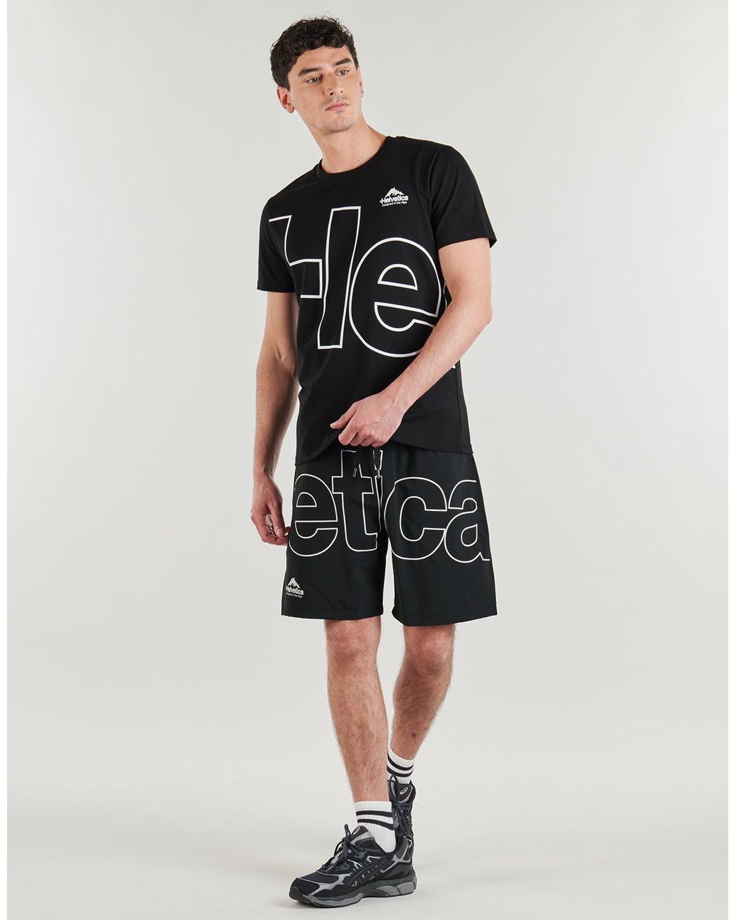 Helvetica Black Shorts Attlas for men