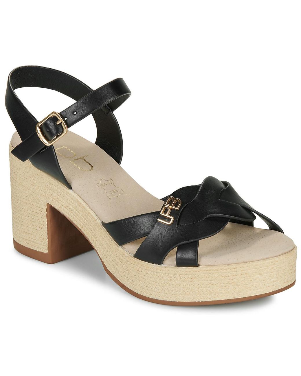 Les Petites Bombes Black Wedge Sandals Louane