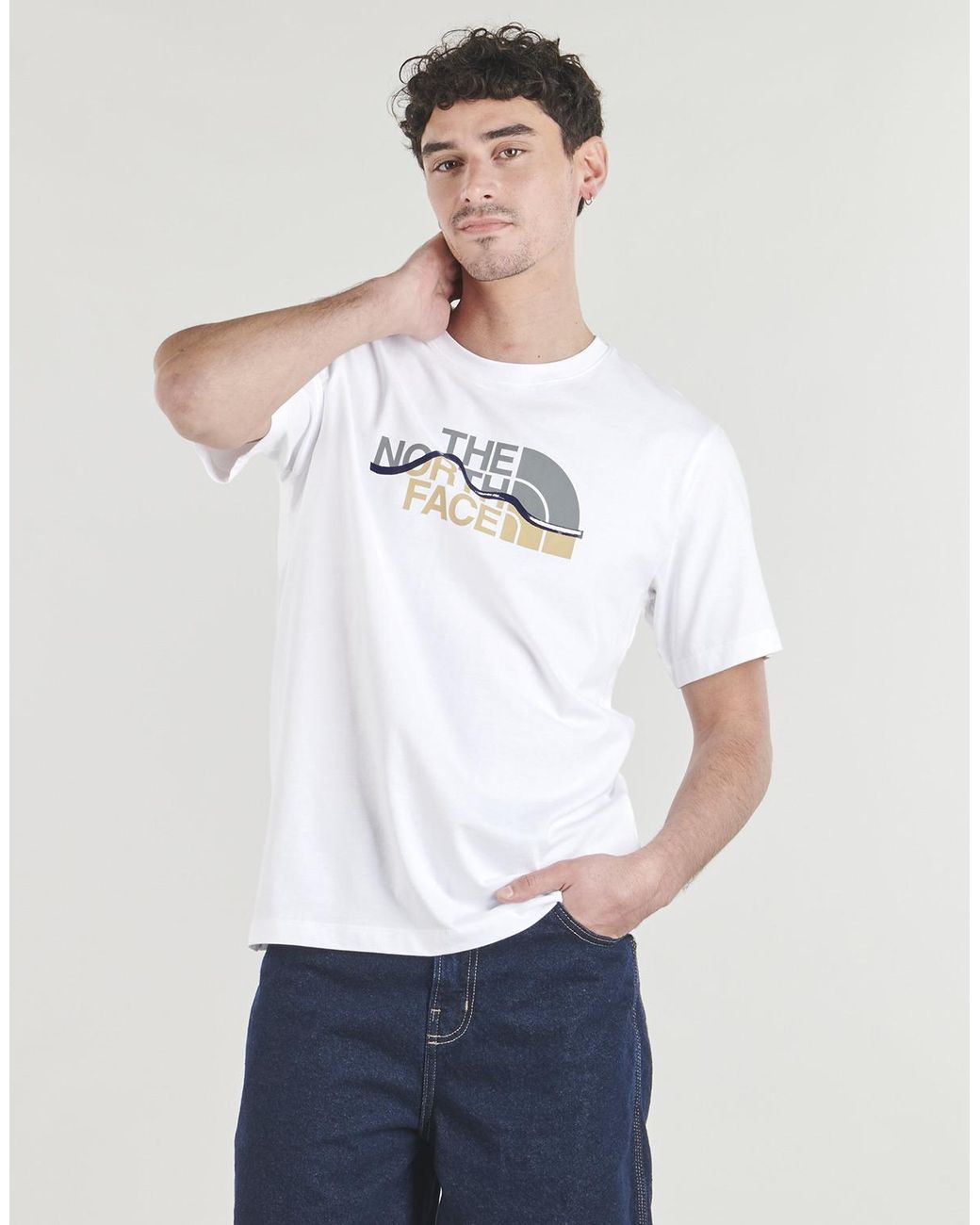 The North Face White T Shirt Mountain Line Regular Short Sleeve Tee Tnf for men