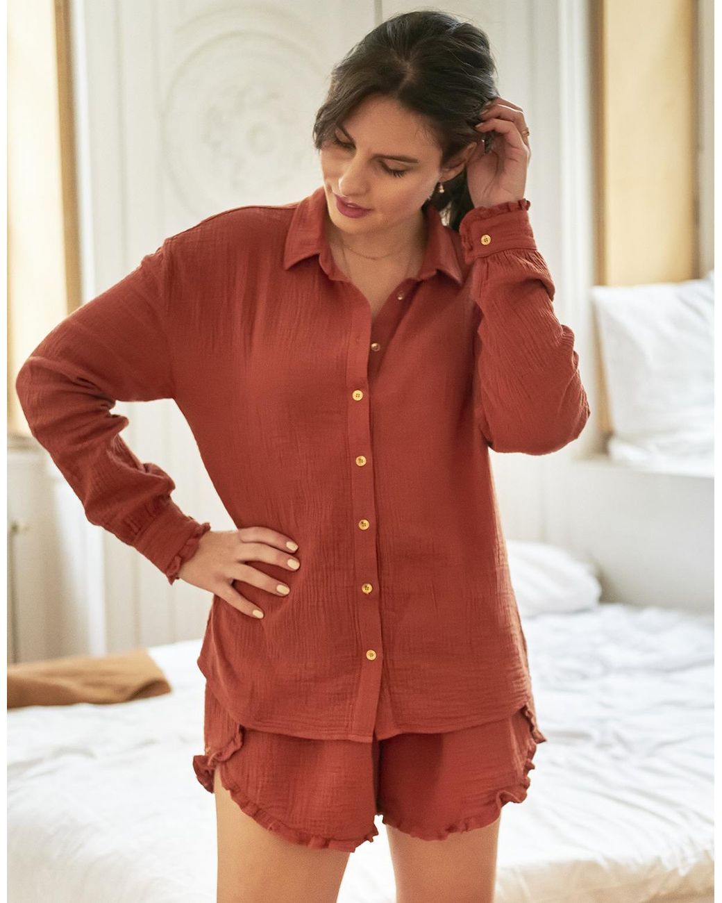 Celeste Red Shirt Lizy