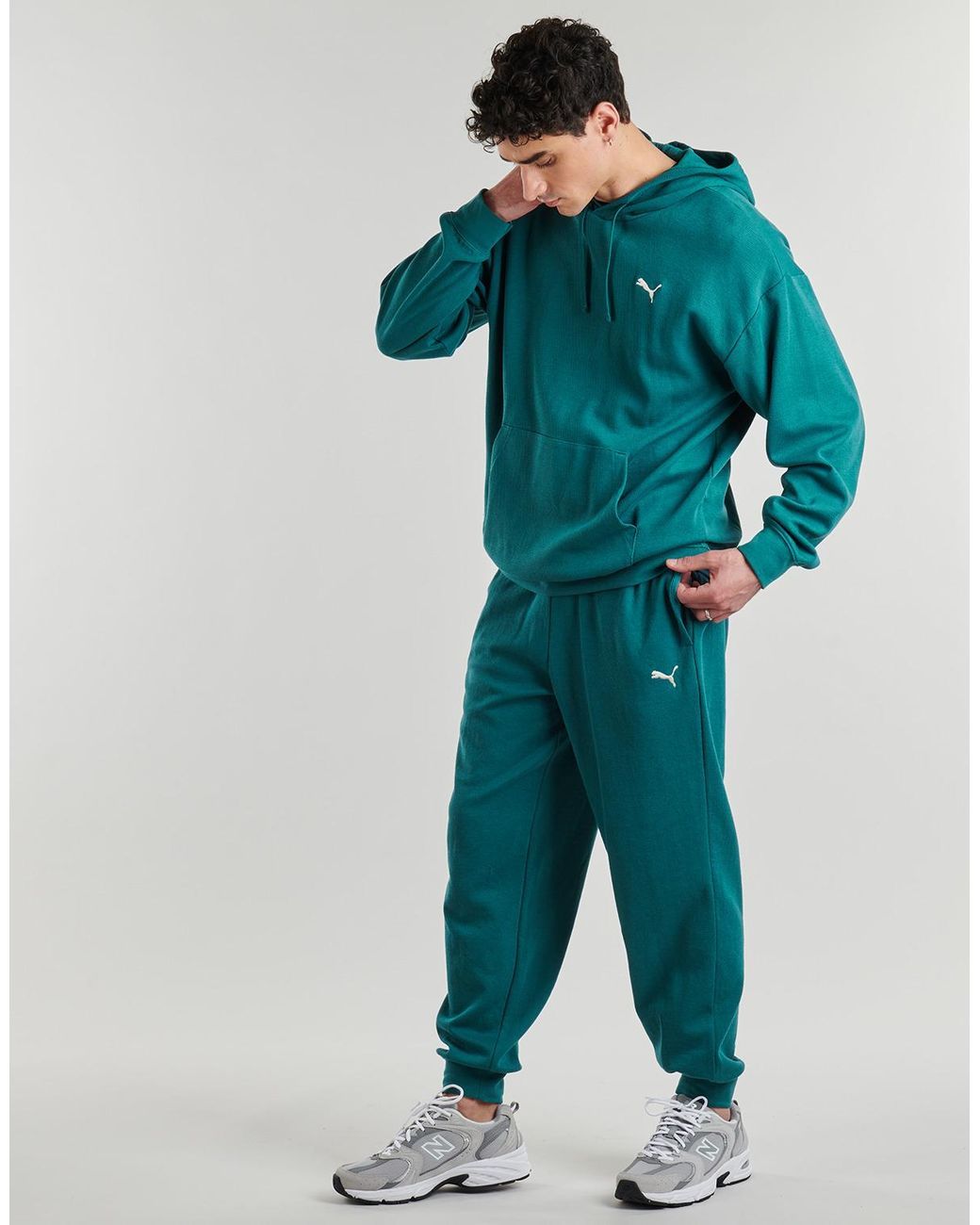 PUMA Green Hoodies Ess Elevated Relaxed Hoodie for men