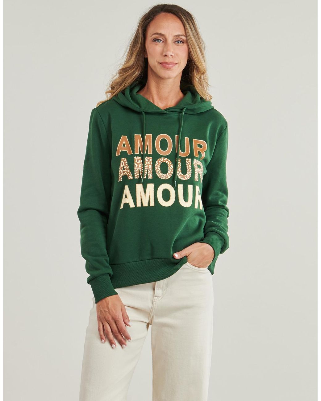 ONLY Green Hoodies Onlmaia L/s Believe Hood