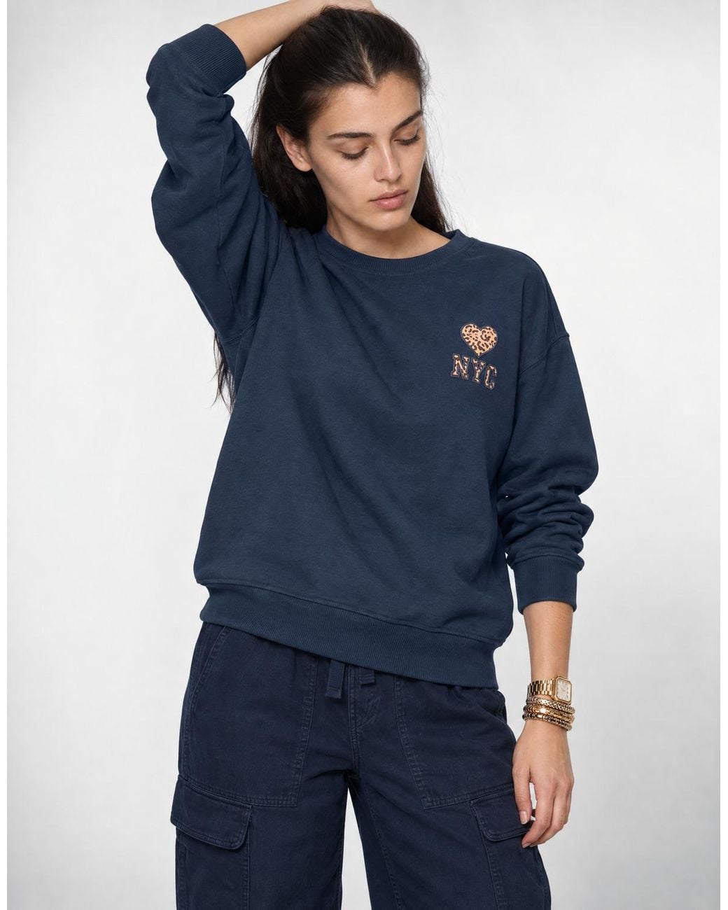 ONLY Blue Sweatshirts Onllise L/s O-neck Print