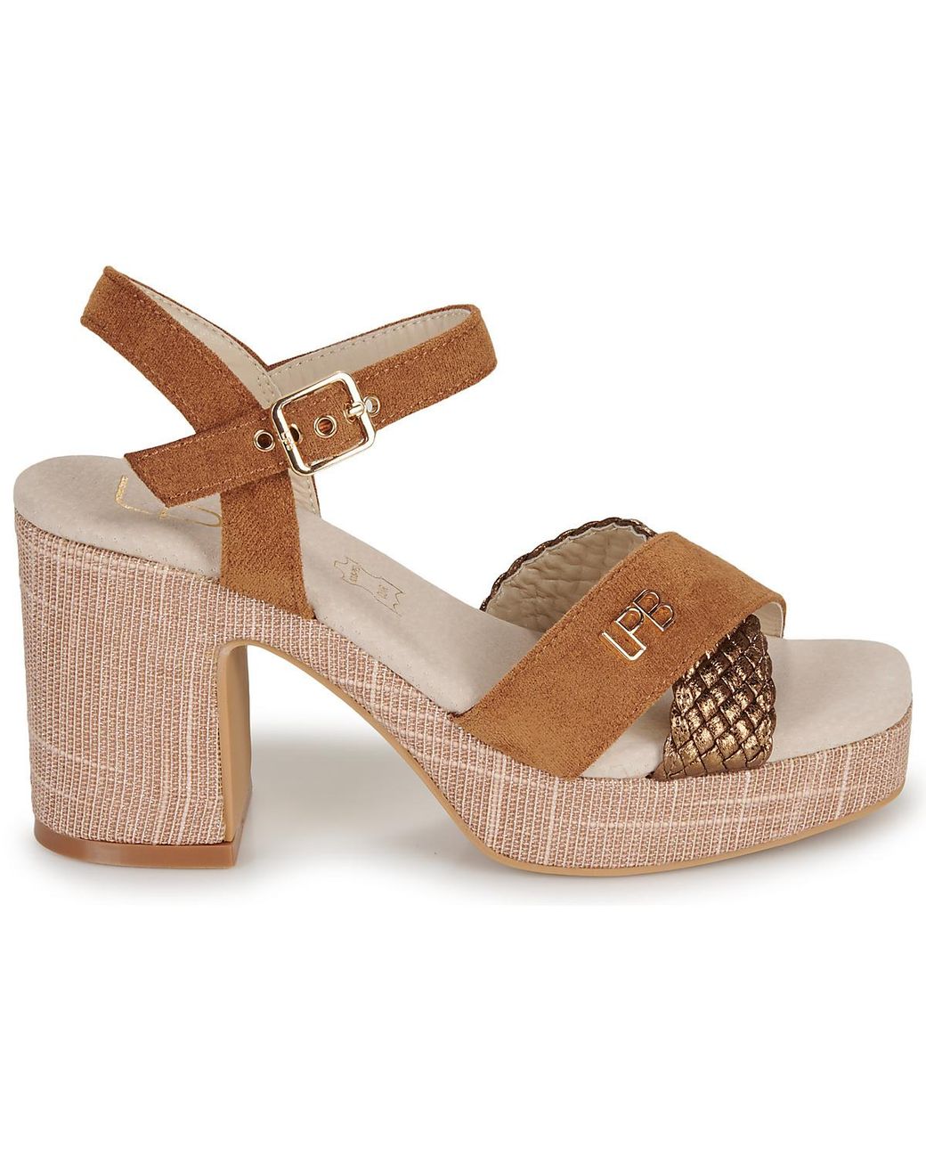 Les Petites Bombes Brown Heeled Sandals Lorena