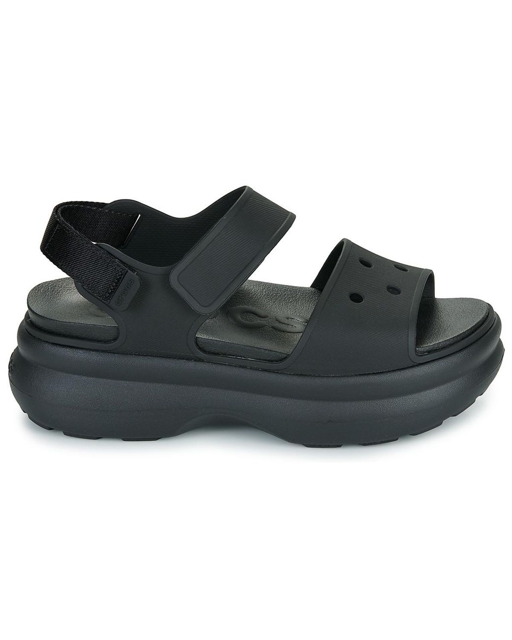 CROCSTM Black Flat Sandals Soho Y Strap Sandal