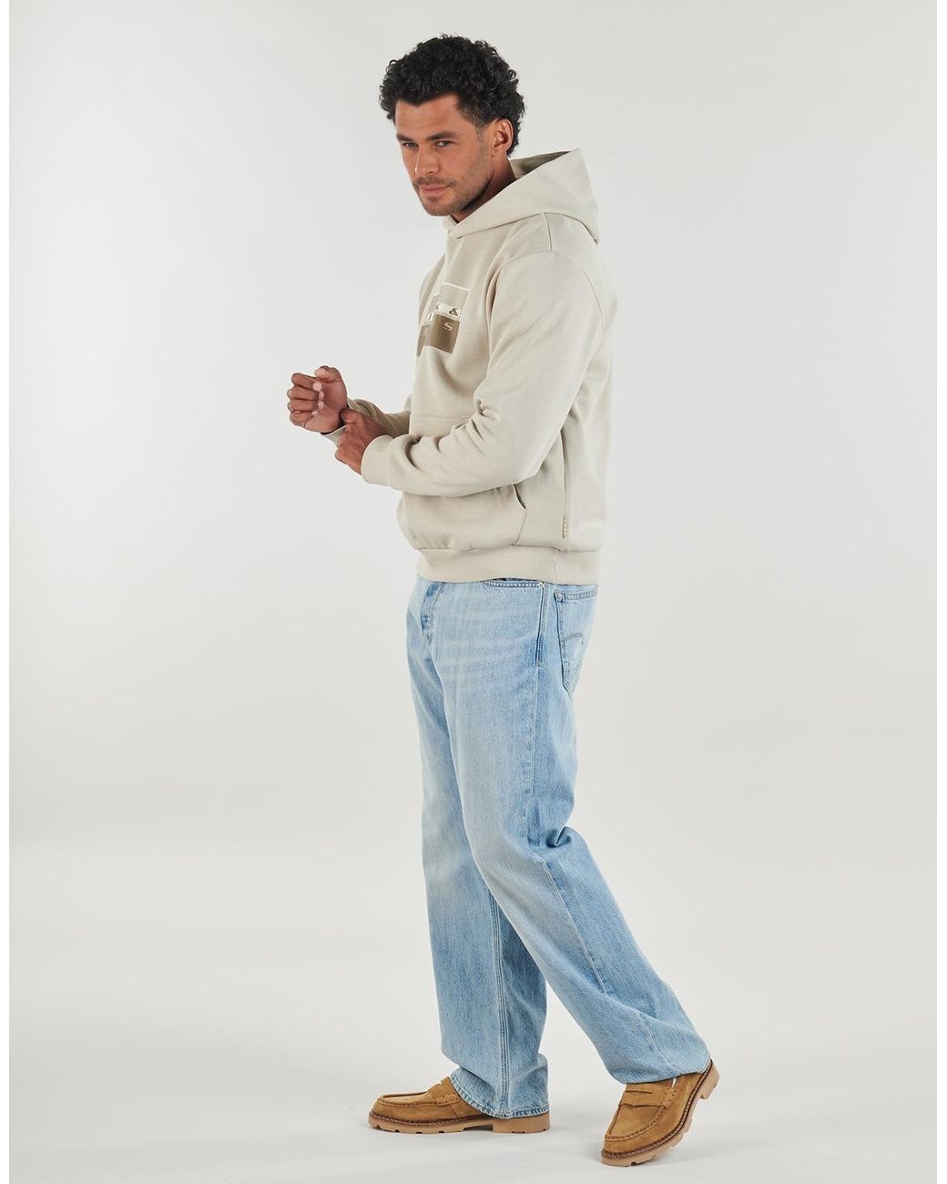 Jack & Jones Gray Hoodies Jcofusion Graphic for men