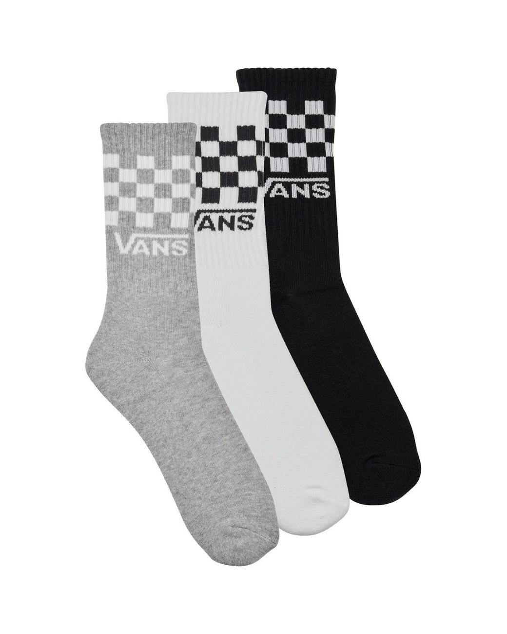 Vans Gray High Socks M Classic Check Crew