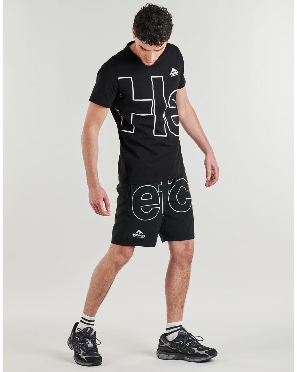 Helvetica Black Shorts Attlas for men