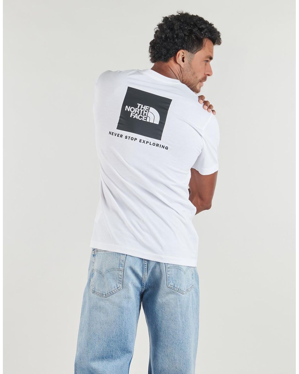 The North Face Blue T Shirt Evolution Box Nse Regular Short Sleeve Tnf for men